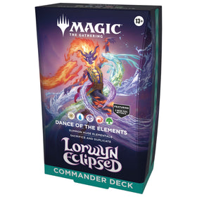 Magic: The Gathering Lorwyn Eclipsed deck cover with dual themes for strategic inspiration.