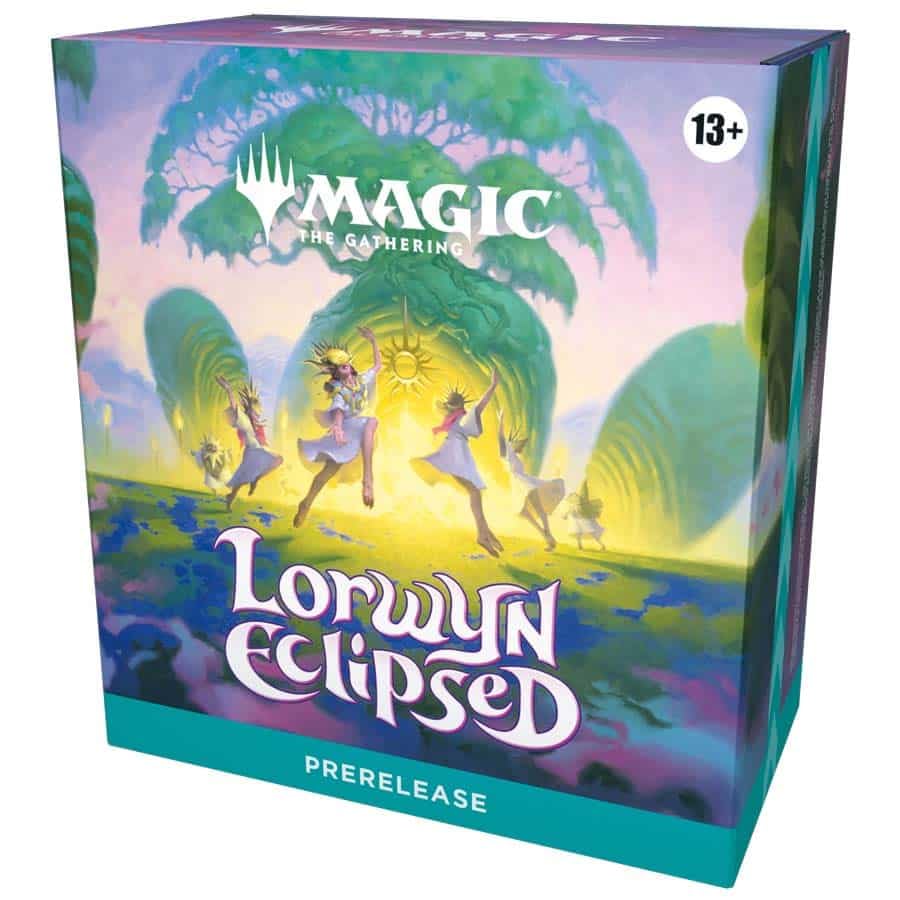 Magic: The Gathering Lorwyn Eclipsed prerelease kit with six play packs and promo card for draft day fun