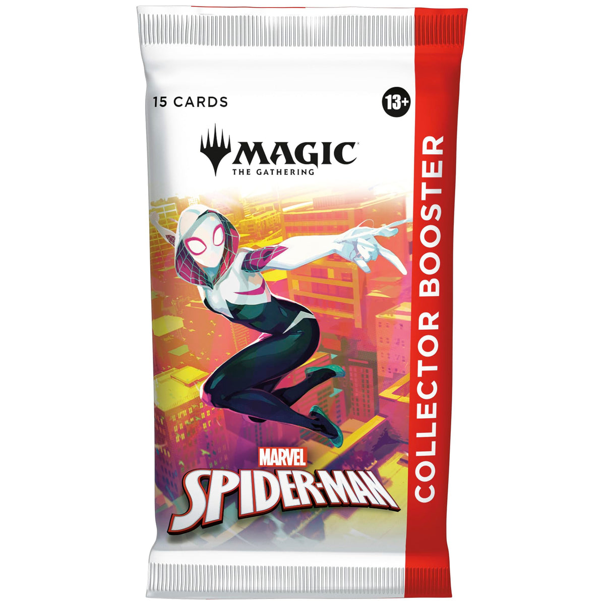 Magic: The Gathering Spider-Man Collector Booster pack illustration highlighting dynamic Spider-Man art