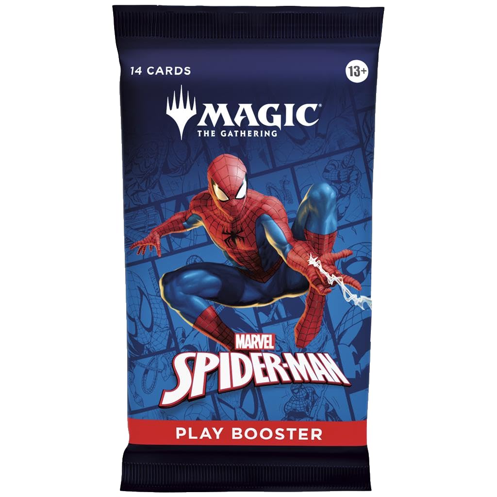 Magic: The Gathering Marvel's Spider-Man Prerelease Kit components spread with promo card and dice for collectors