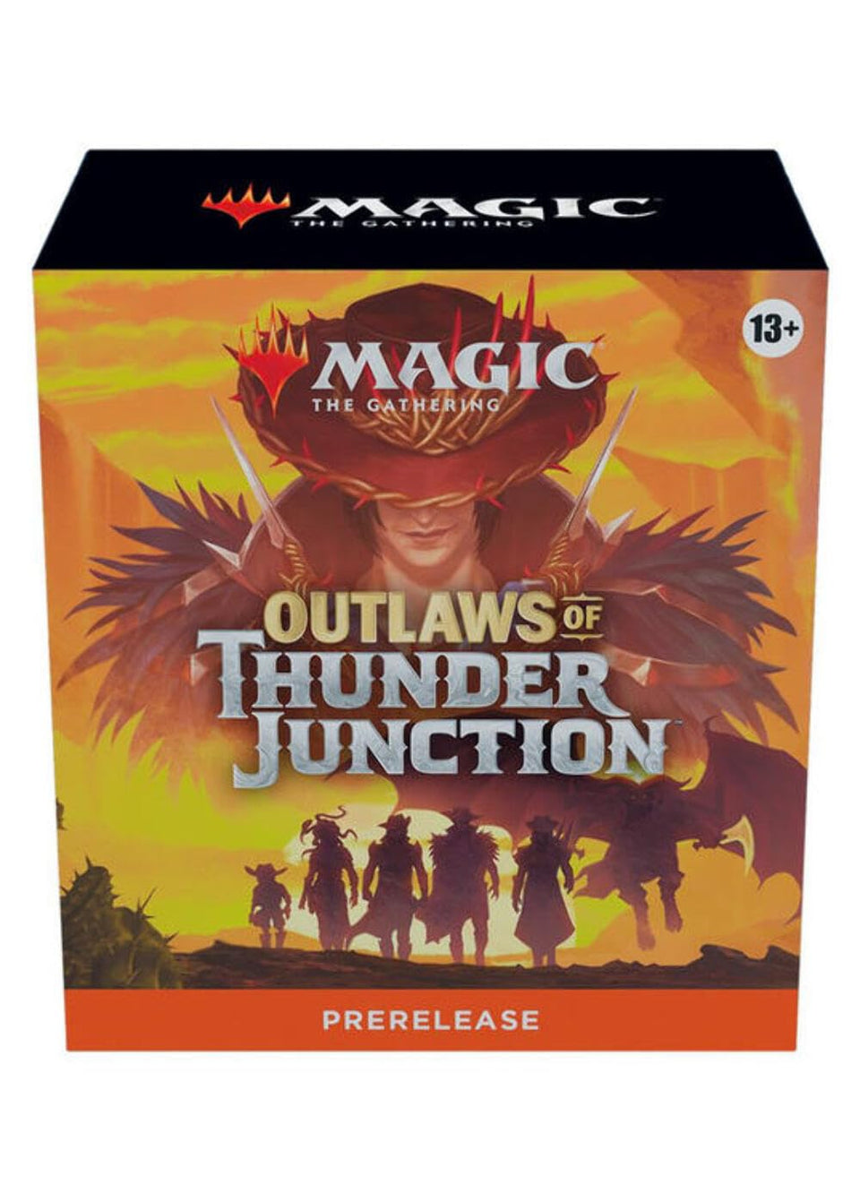 Magic: The Gathering Outlaws of Thunder Junction cover art enhances product appeal with bold fantasy visuals.