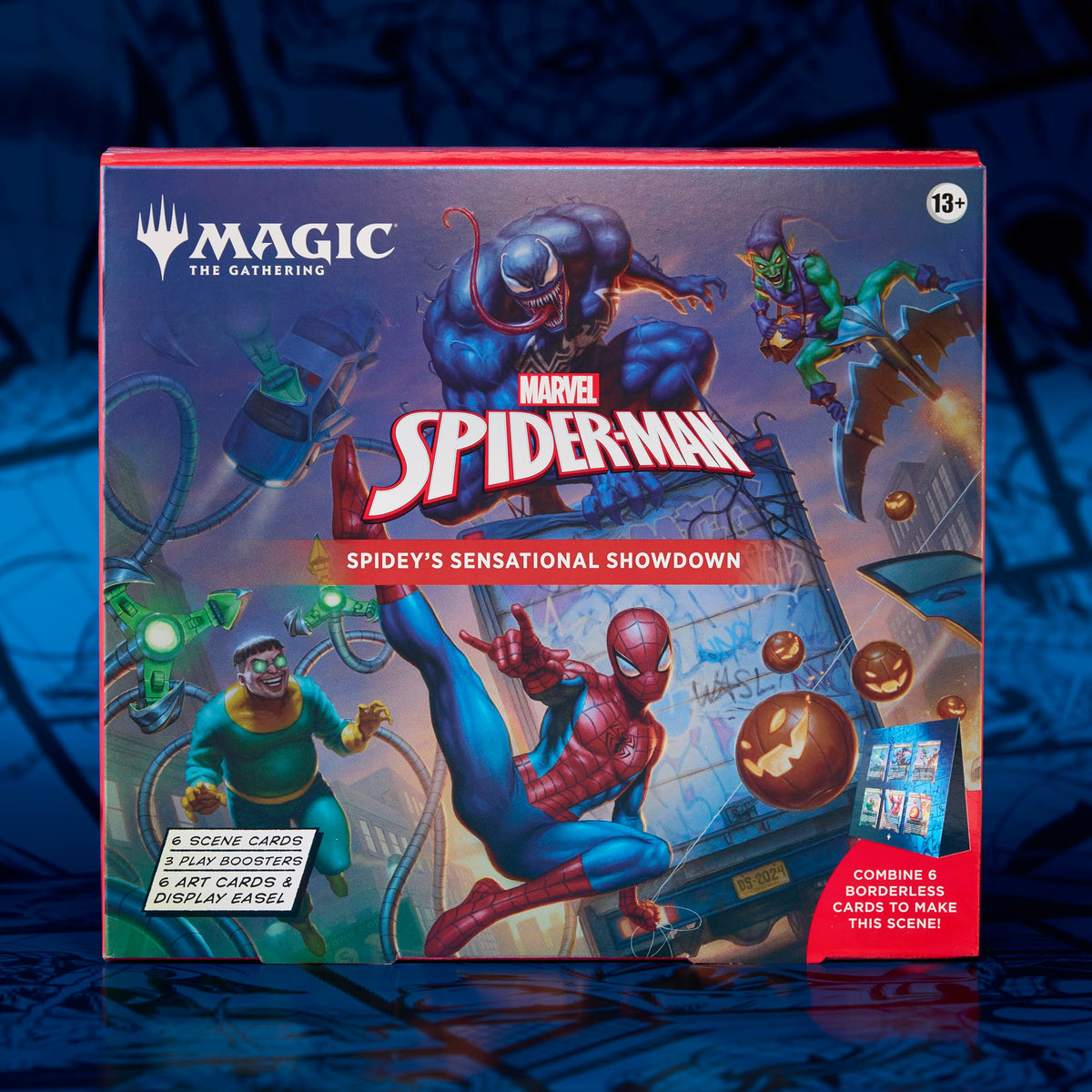 Magic: The Gathering Spider-Man borderless scene cards showcased for immersive play and collection.