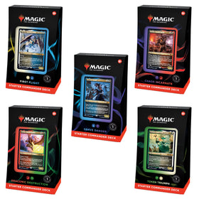 Magic: The Gathering Starter Commander Bundle shows all five decks for quick multiplayer play