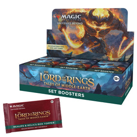 Magic: The Gathering Tales of Middle-earth booster box front display with collectible potential