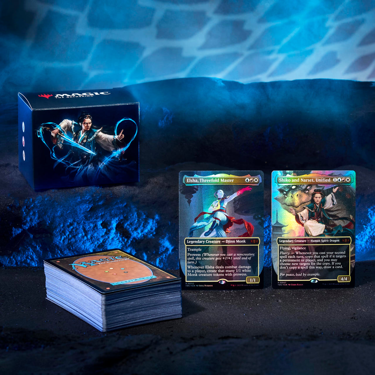 Magic: The Gathering Tarkir Dragonstorm borderless commanders art for Jeskai Striker