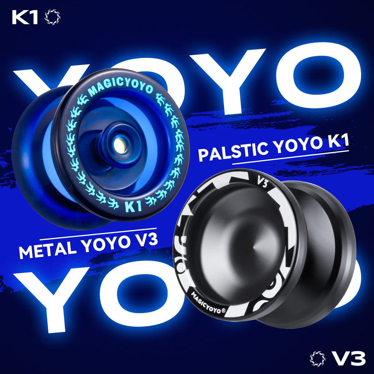 MagicYoYo K1 Blue plastic yoyo offers sturdy build for kids’ play.