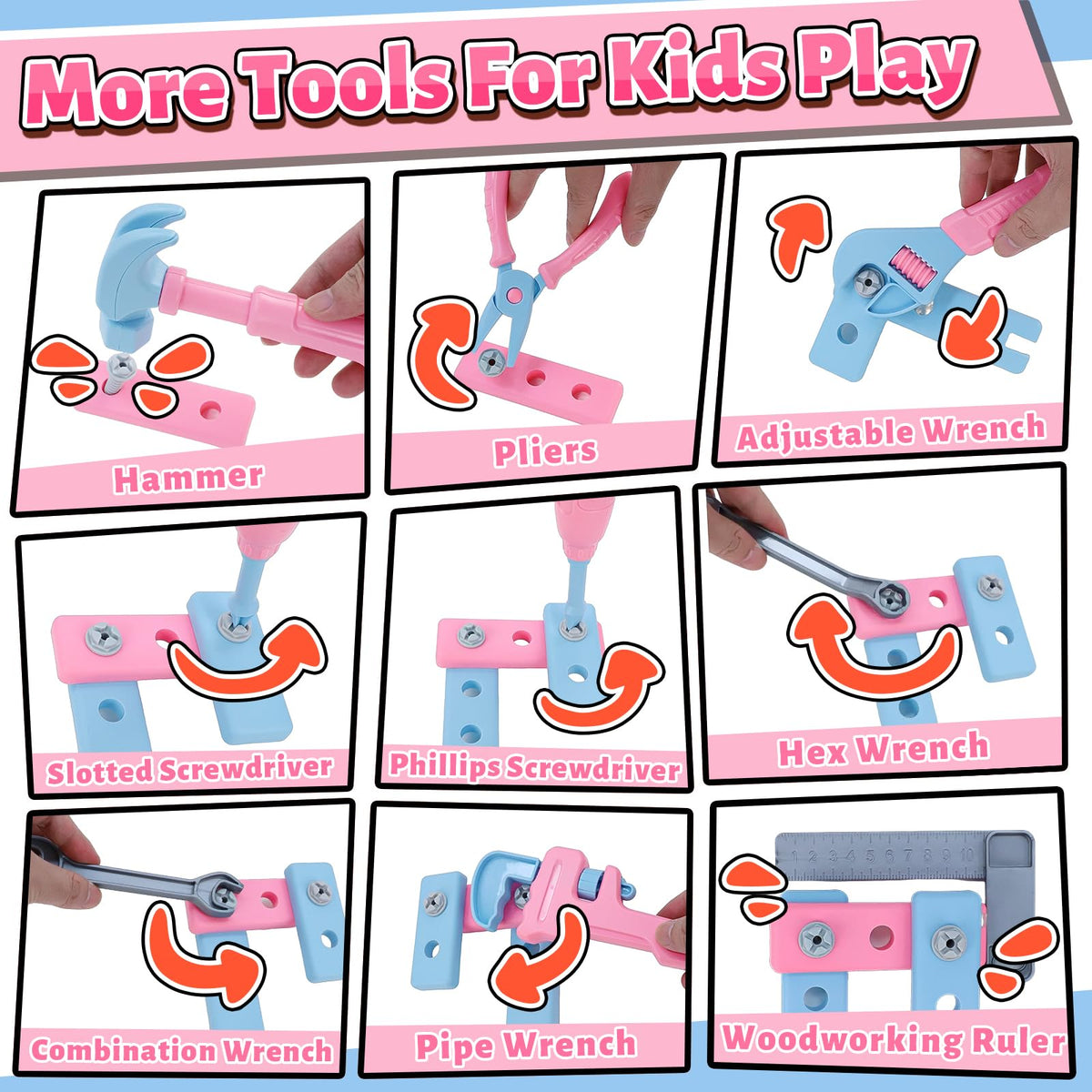 Magic4U adjustable wrench toy boosts role-play engineering and coordination.