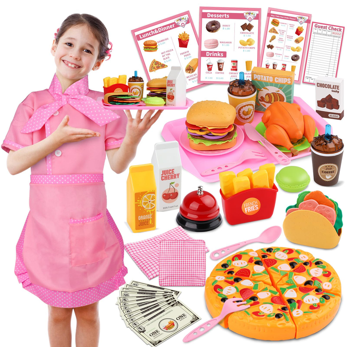 Magic4U diner play set assembly scene for kids' imaginative order-and-serve play