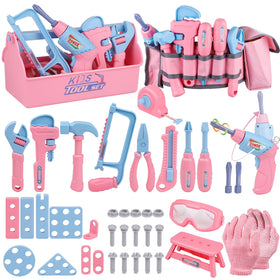 Magic4U kids tool set electric drill in action enhances fine motor skills.