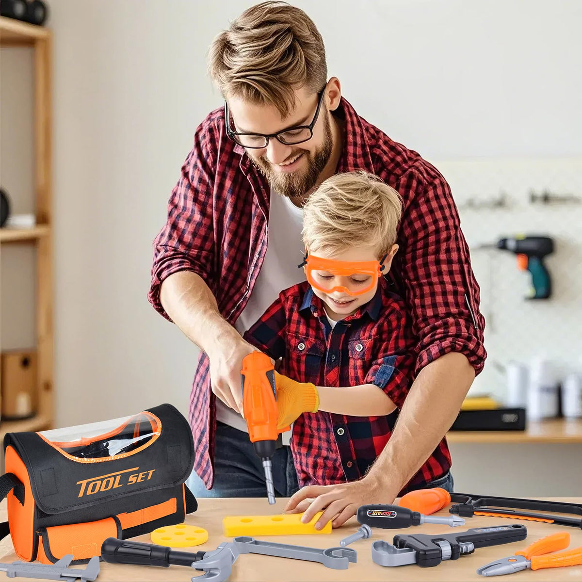 Magic4U adjustable wrench adds durable versatility to play set.