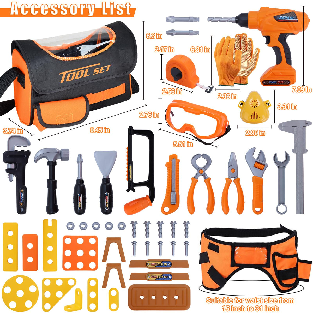 Magic4U hammer provides safe, durable pretend building experiences.
