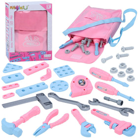 Magic4U pink tool set bag ready for imaginative play and fine motor skills practice.