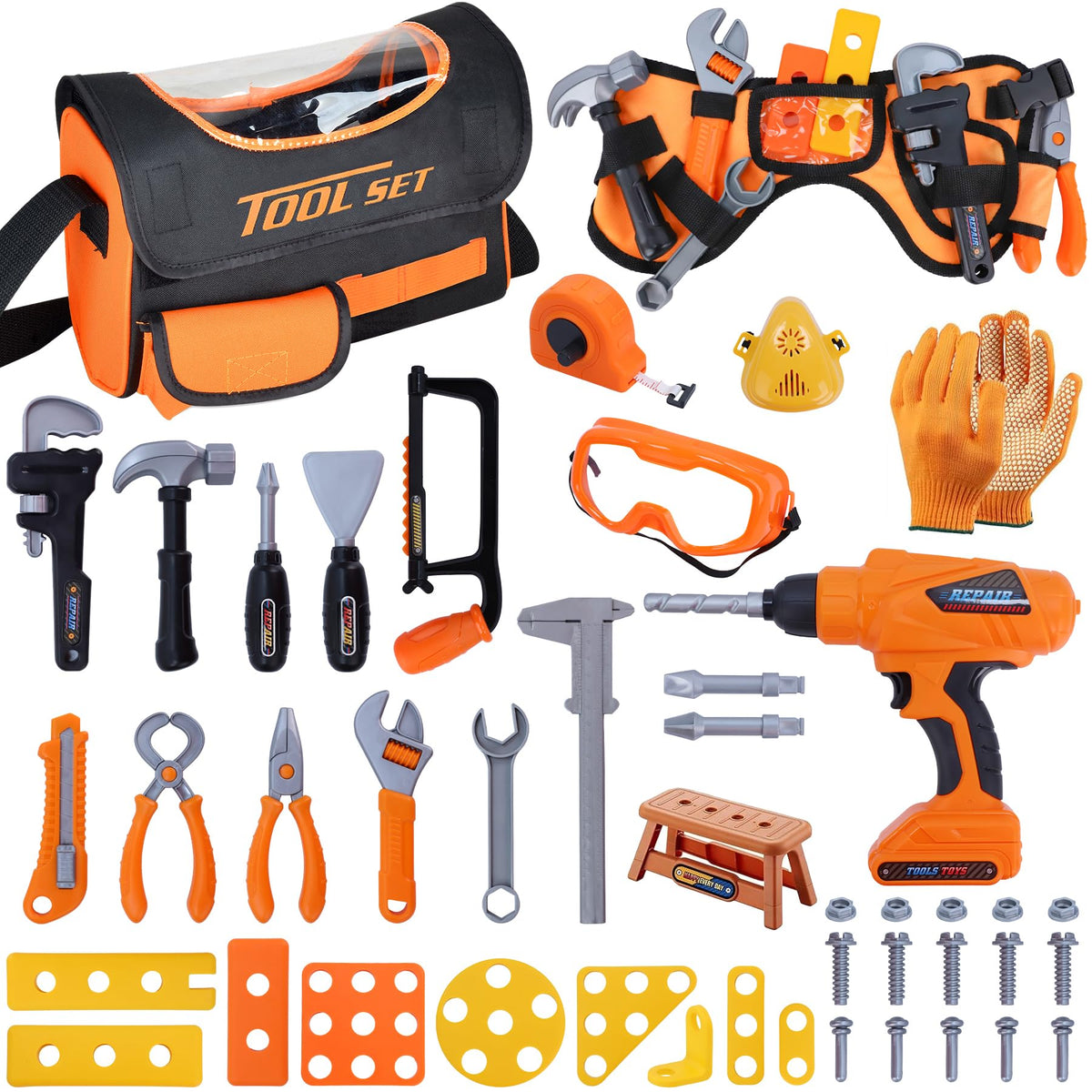 Magic4U kids tool bag keeps tools organized for pretend play.