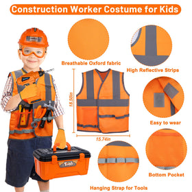 Magic4U safety vest worn by child sparks active pretend construction adventures.