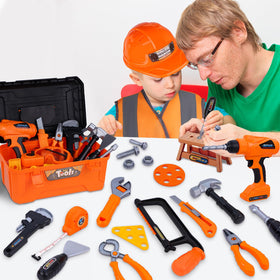 Magic4U sturdy toolbox keeps all pieces organized after playtime.