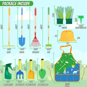 Magic4U wood-handle shovel with sturdy grip for junior gardeners