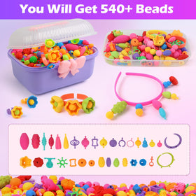 MagicKidz 540+ colorful beads offer diverse shapes and colors.