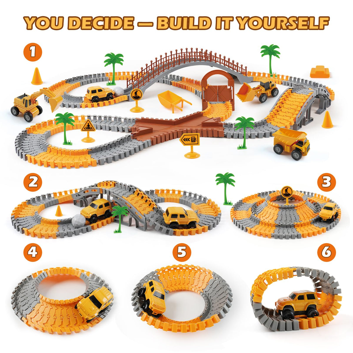 MagicKidz bulldozer with movable arm on colorful tracks.