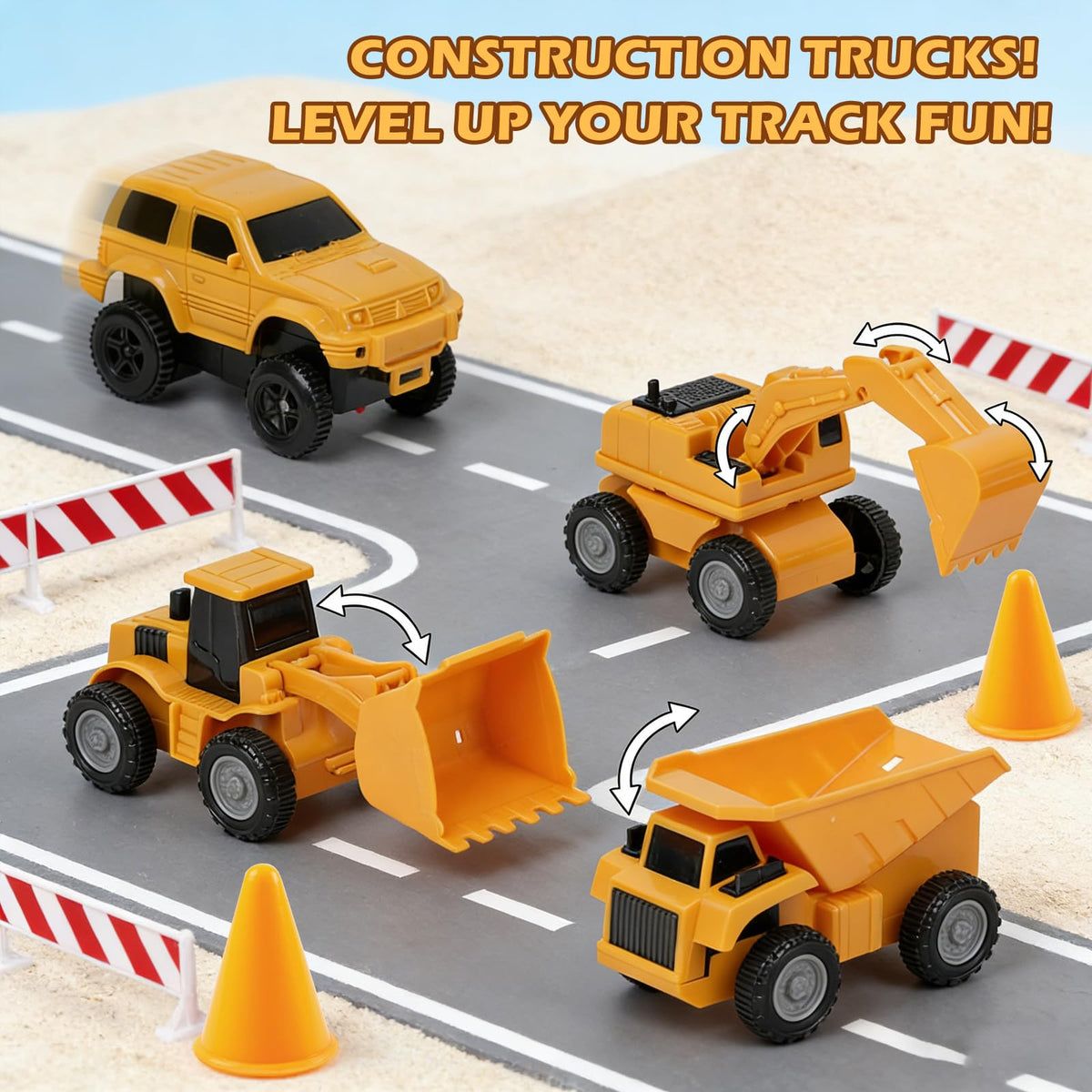 MagicKidz flexible track pieces enable creative layout design.