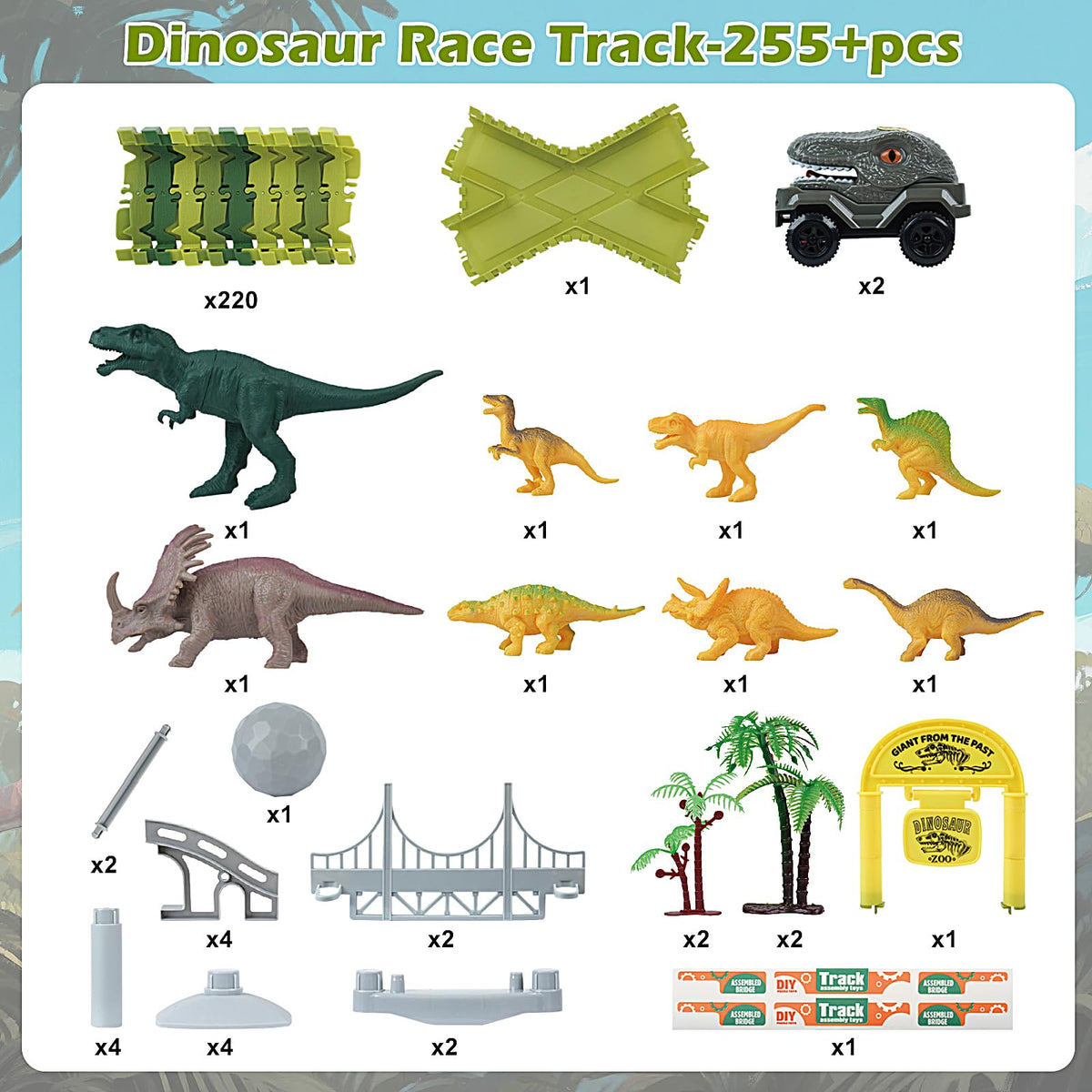 MagicKidz flexible track pieces snap together for quick setup and play.