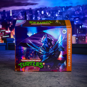 Magic: The Gathering TMNT full-art land image highlights immersive battlefield visuals.