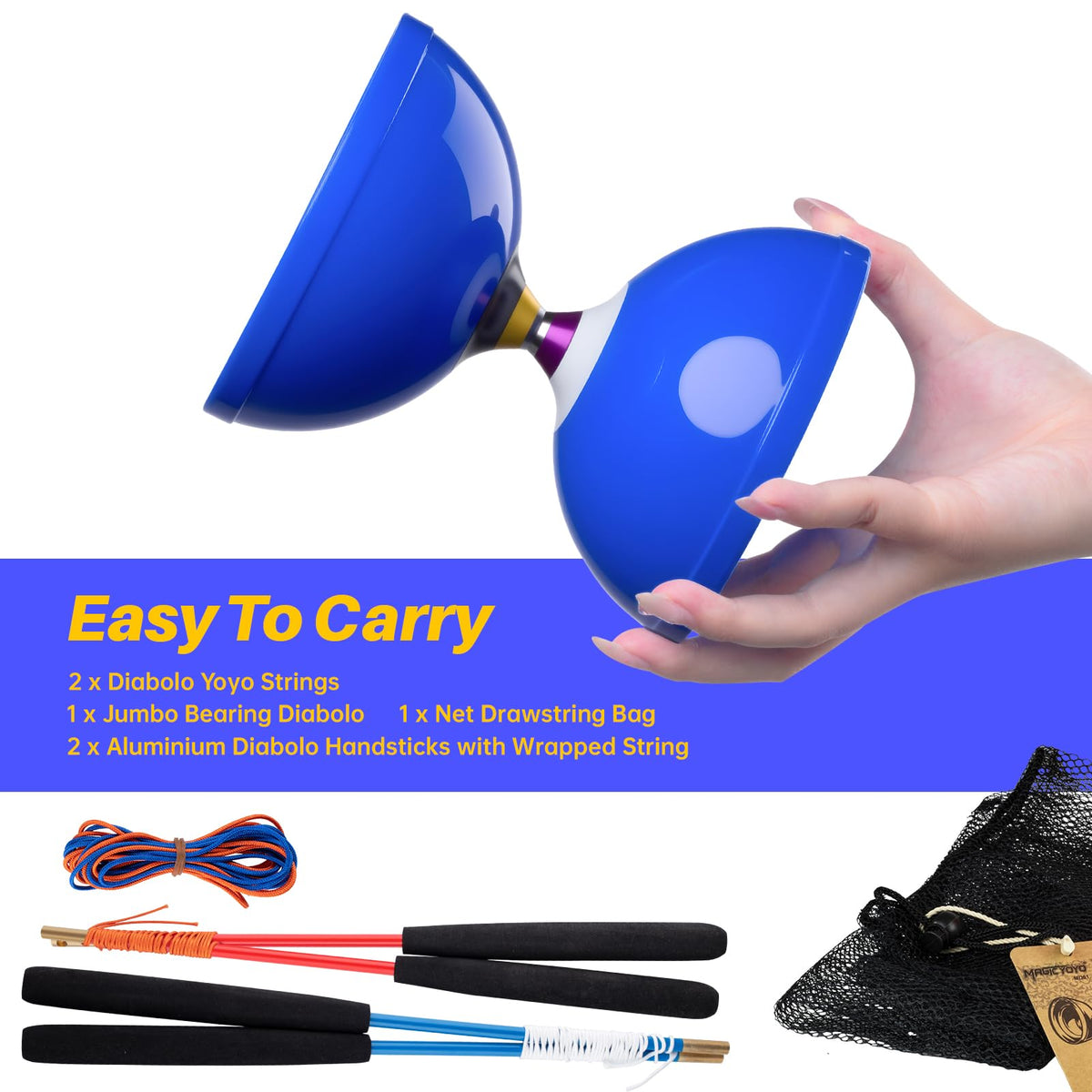 MAGICYOYO net cotton bag included for easy transport