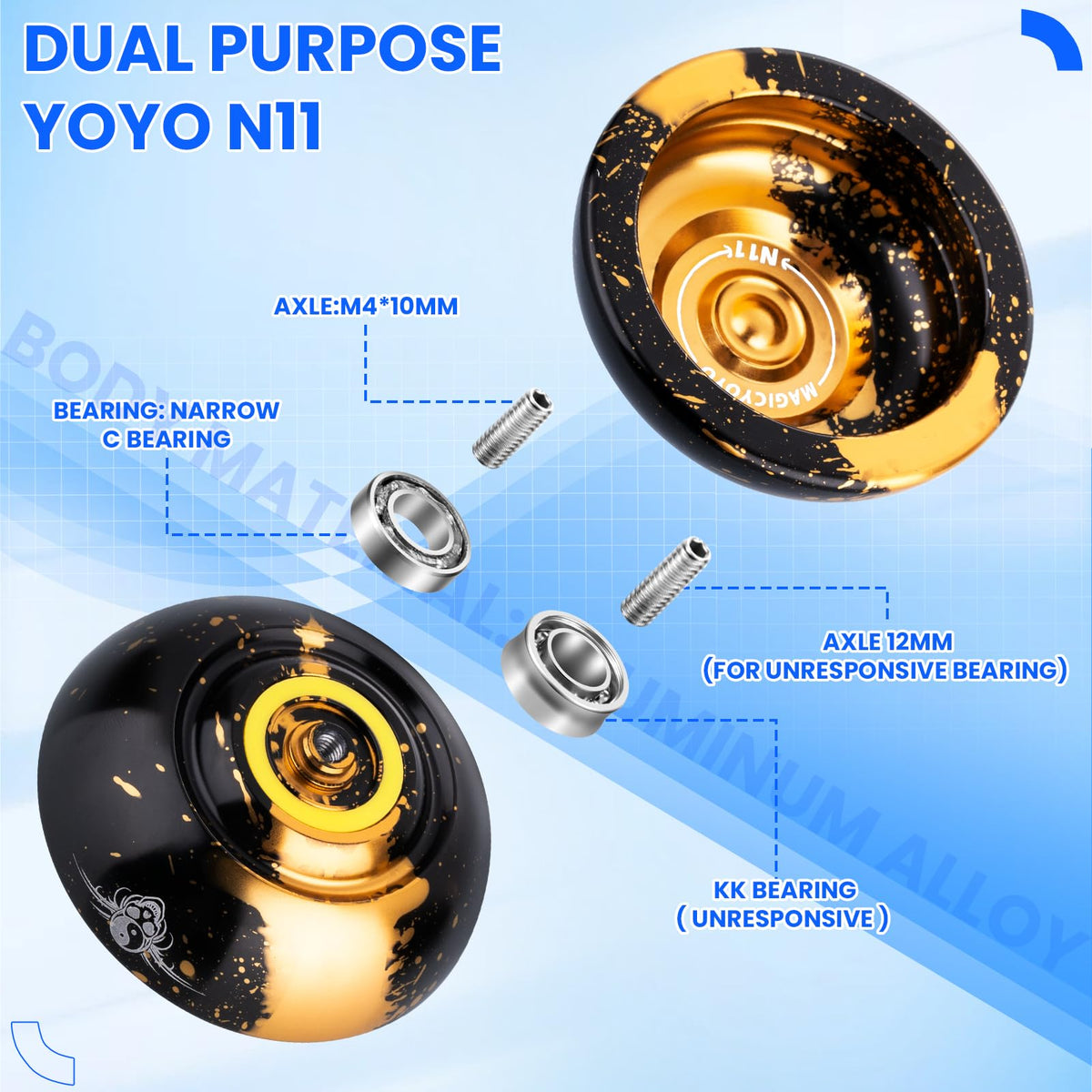 MAGICYOYO bearing kit allows fine-tuning for consistent performance.