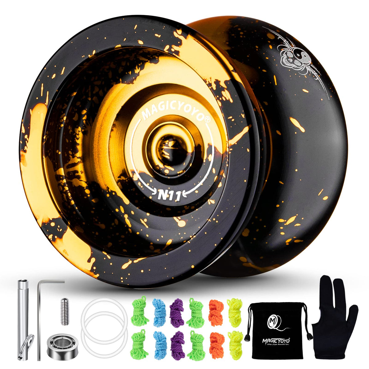 MAGICYOYO N11 dual-function black and gold front view for versatile play