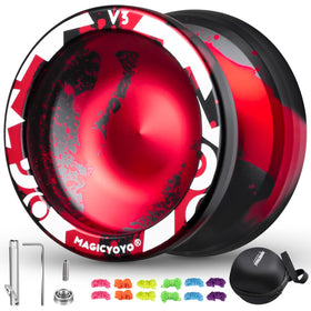 MAGICYOYO V3 front view, sleek aluminum yoyo for responsive play.
