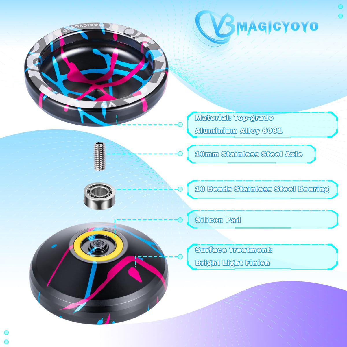 MagicYoYo V3 axle M4-12mm supports easy mode switching.