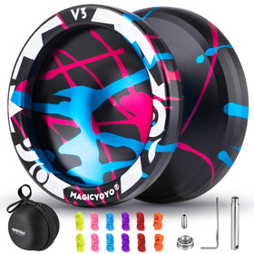 MagicYoYo V3 metal body blue splash offers stable spins for beginners.