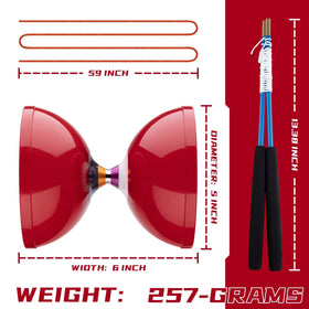 MAGICYOYO Diabolo Pro durable TPR shell absorbs impact.