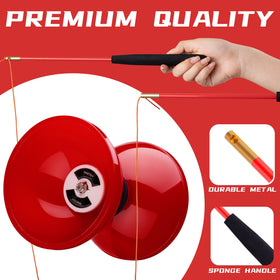 MAGICYOYO Diabolo Pro red side view showing compact design for quick spins.