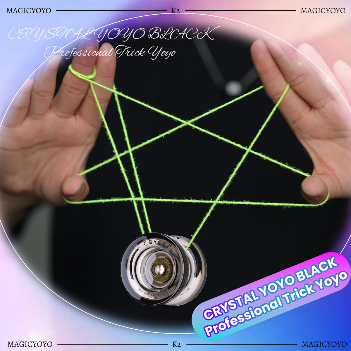 MagicYoYo K2 crystal yoyo in black gradient for confident advanced tricks