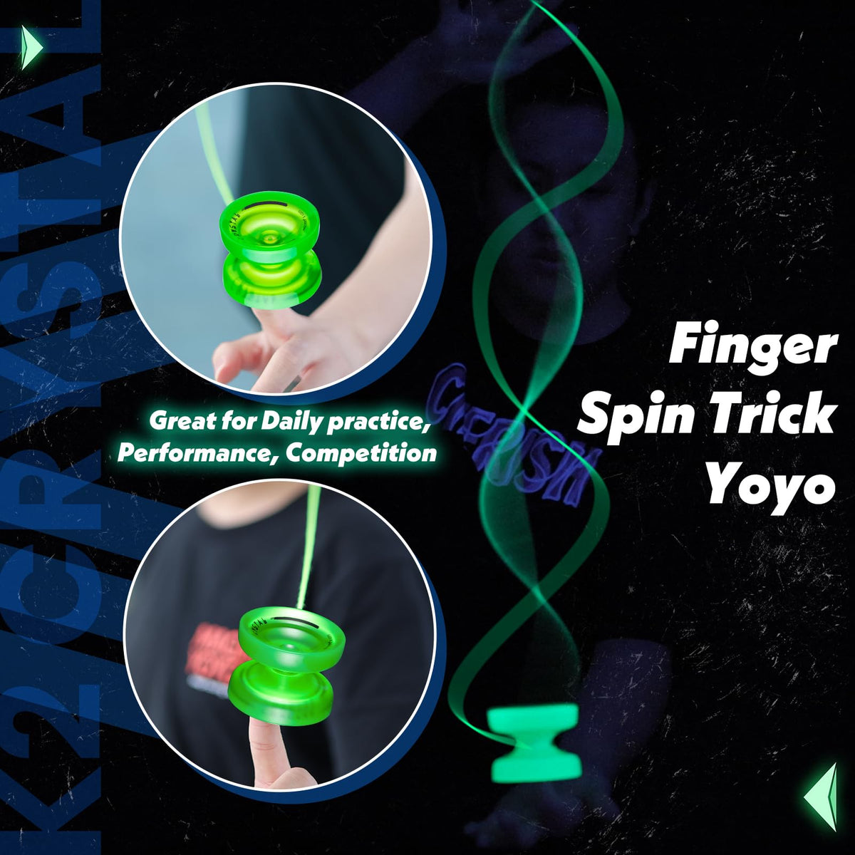 MAGICYOYO K2 12 Strings included for quick string changes and spins.