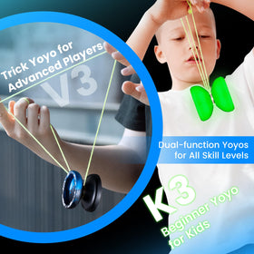 MagicYOYO K3 glow plastic yoyo shines in darkness for night play.