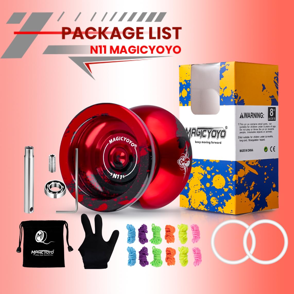 MAGICYOYO N11 black and red colorway suits stage and practice.