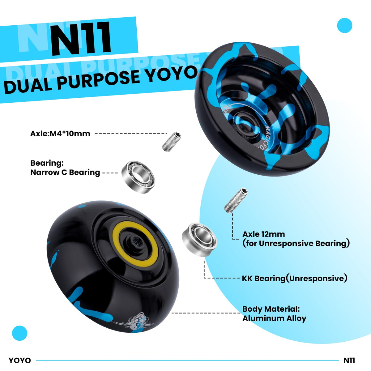 MAGICYOYO N11 concave inner wall enhances balance for complex moves.