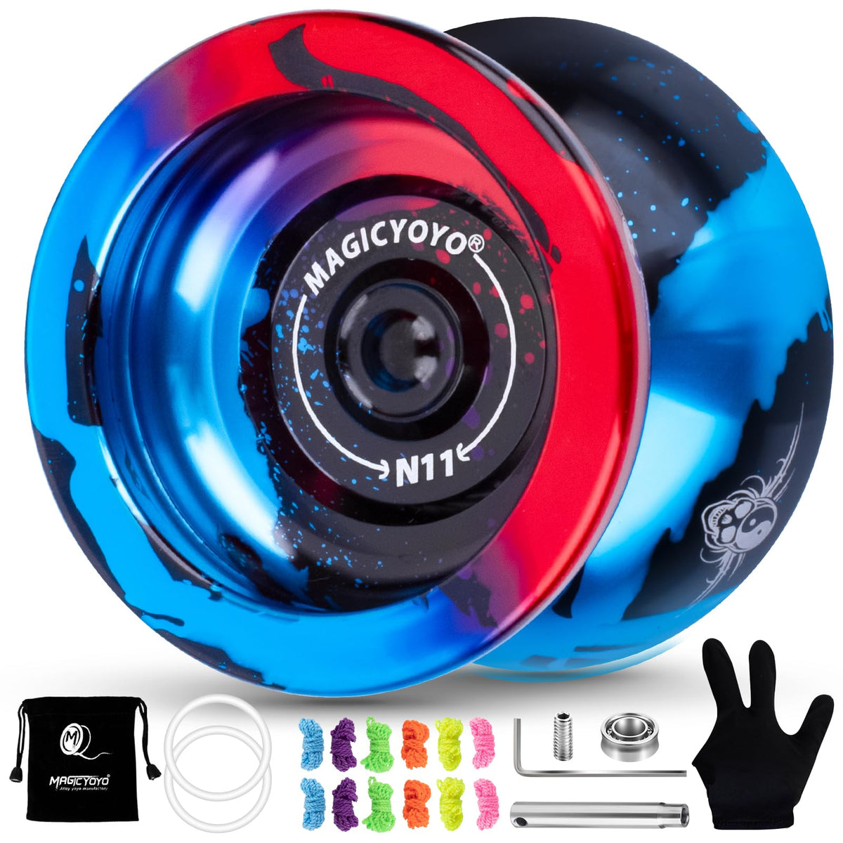 MagicYoYo N11 dual-function yoyo in black-blue-red design for versatile play
