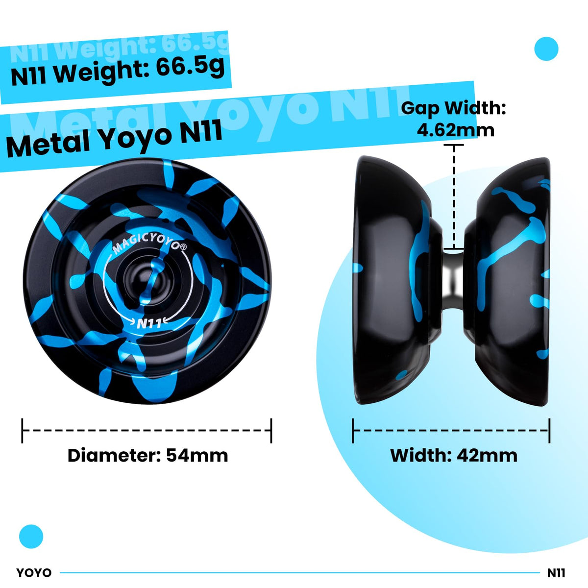 MAGICYOYO N11 stylish black and blue gift-ready design.