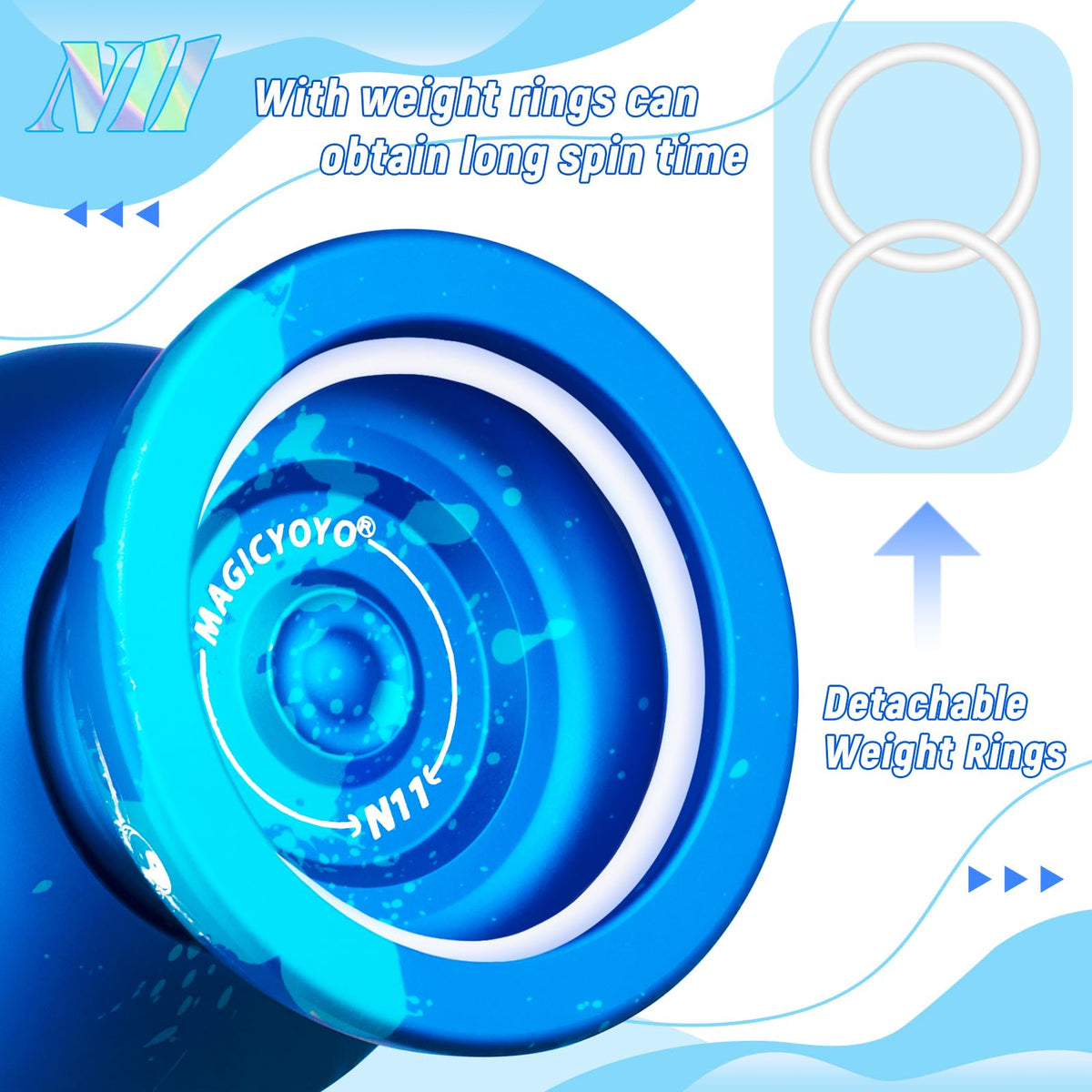MAGICYOYO N11 Pro supports 1A-3A-5A trick sequences for versatile performances.