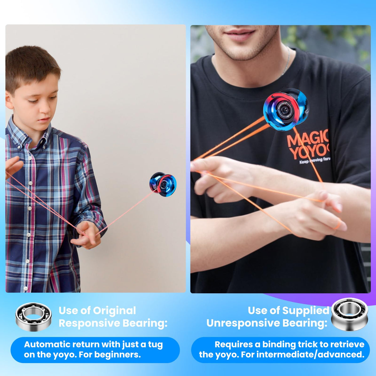 MagicYoYo N11 unresponsive mode with concave bearing enables advanced bind tricks