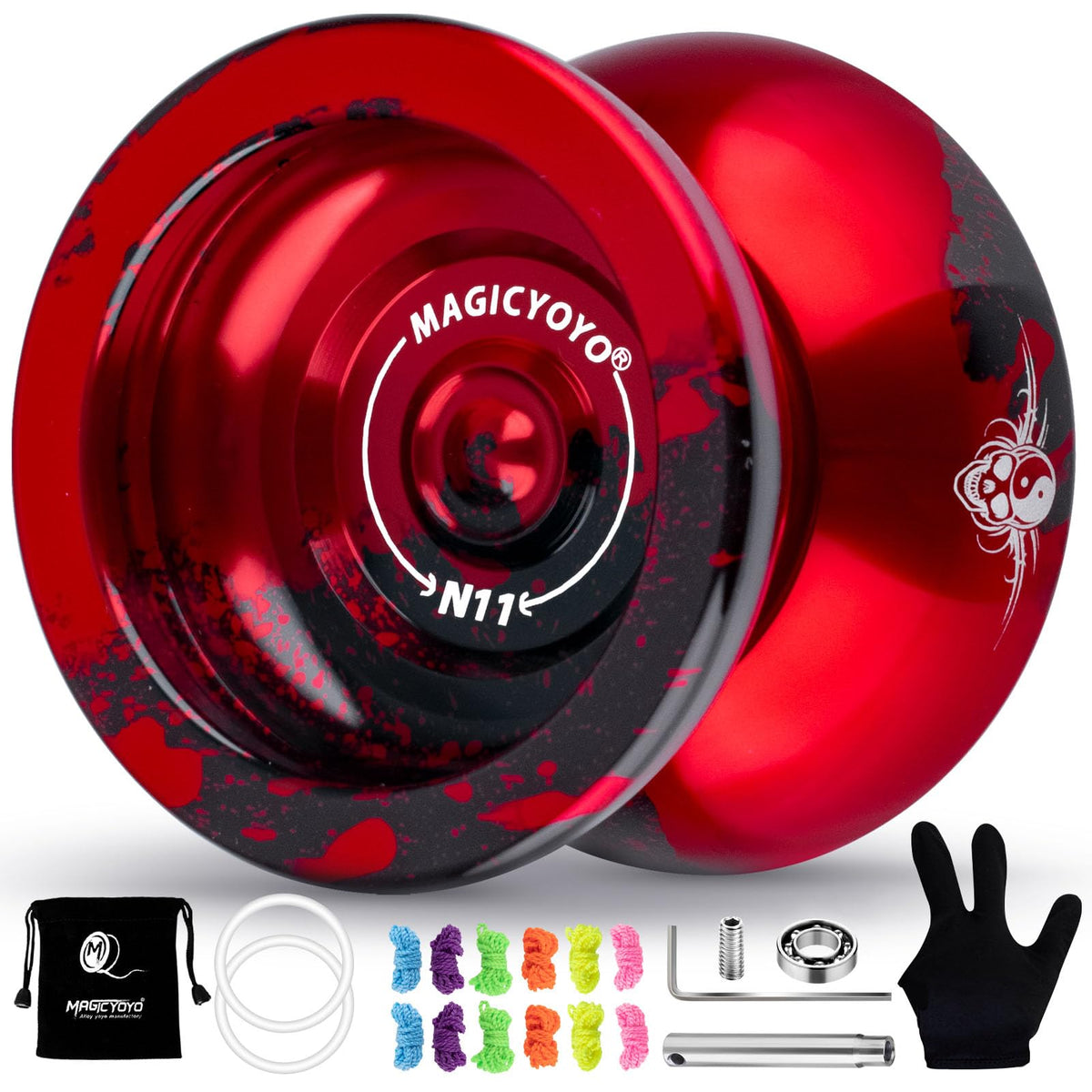 MAGICYOYO N11 unresponsive yoyo with concave bearing enables advanced trick execution.