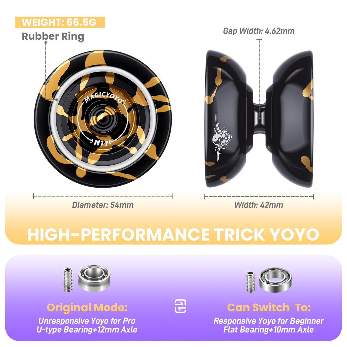 MAGICYOYO N11 includes twelve strings for quick setup and variety.