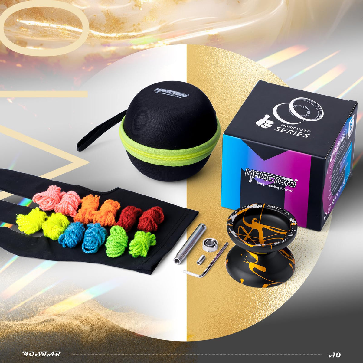 MAGICYOYO V10 black-golden finish suits on-stage performances