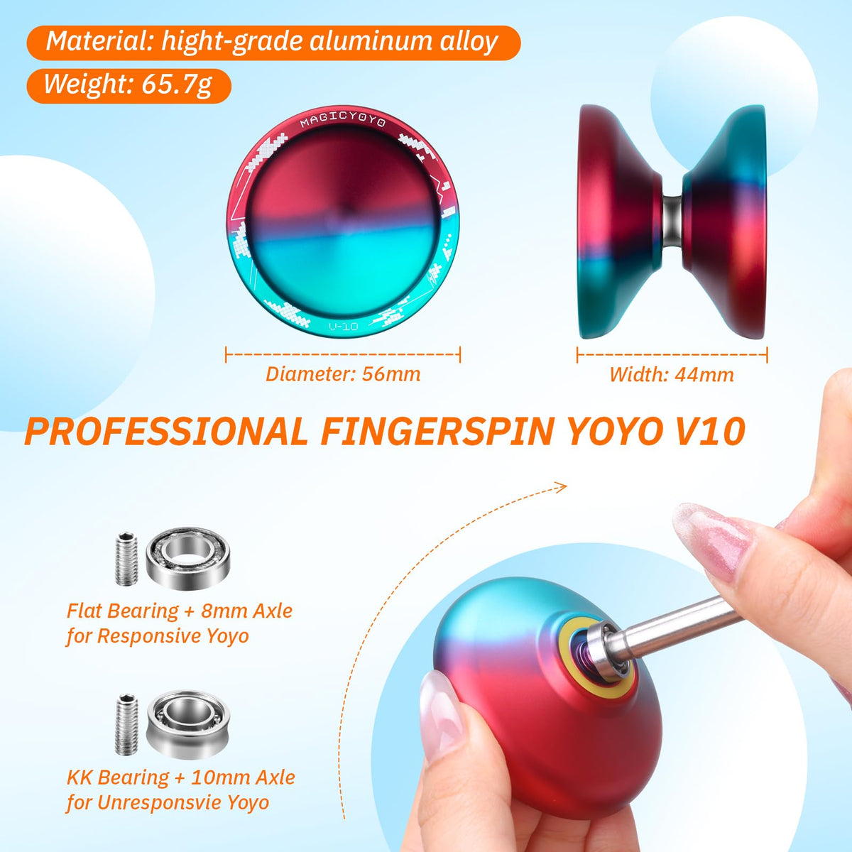 MAGICYOYO V10 gift set with case, glove, and strings for complete practice