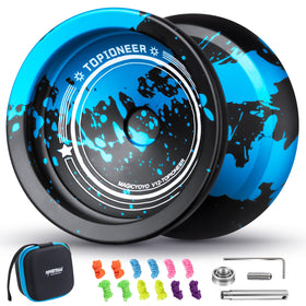MAGICYOYO V12 front-angle view shows the sleek black-blue finish for polished play