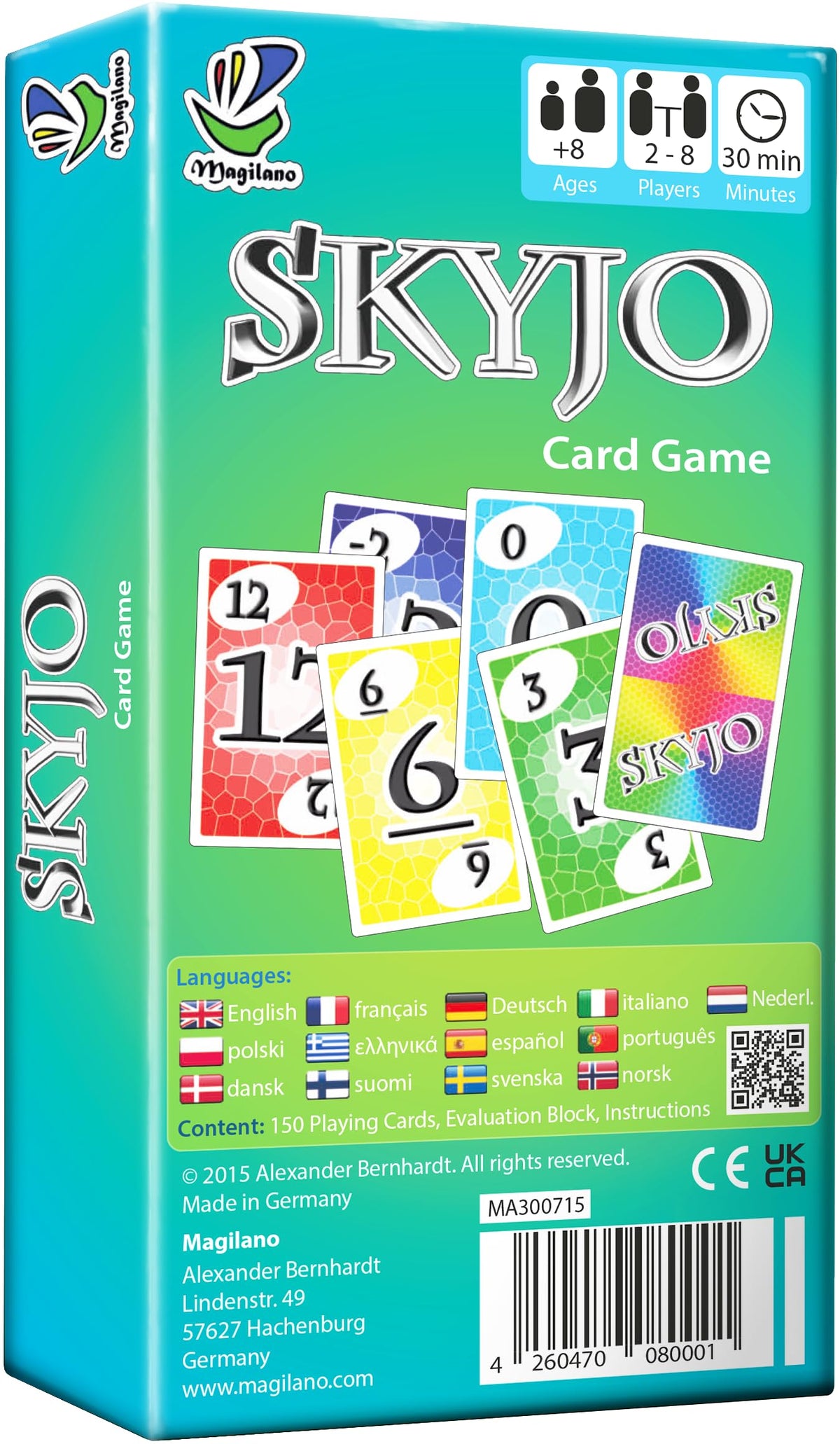 magilano SKYJO hand of cards closeup for strategic choices