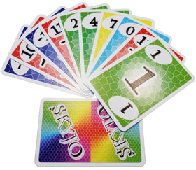 magilano SKYJO pile of colorful cards ready for deal