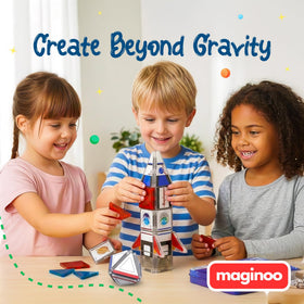 Maginoo 3D rocket building with magnetic cubes encourages hands-on problem solving